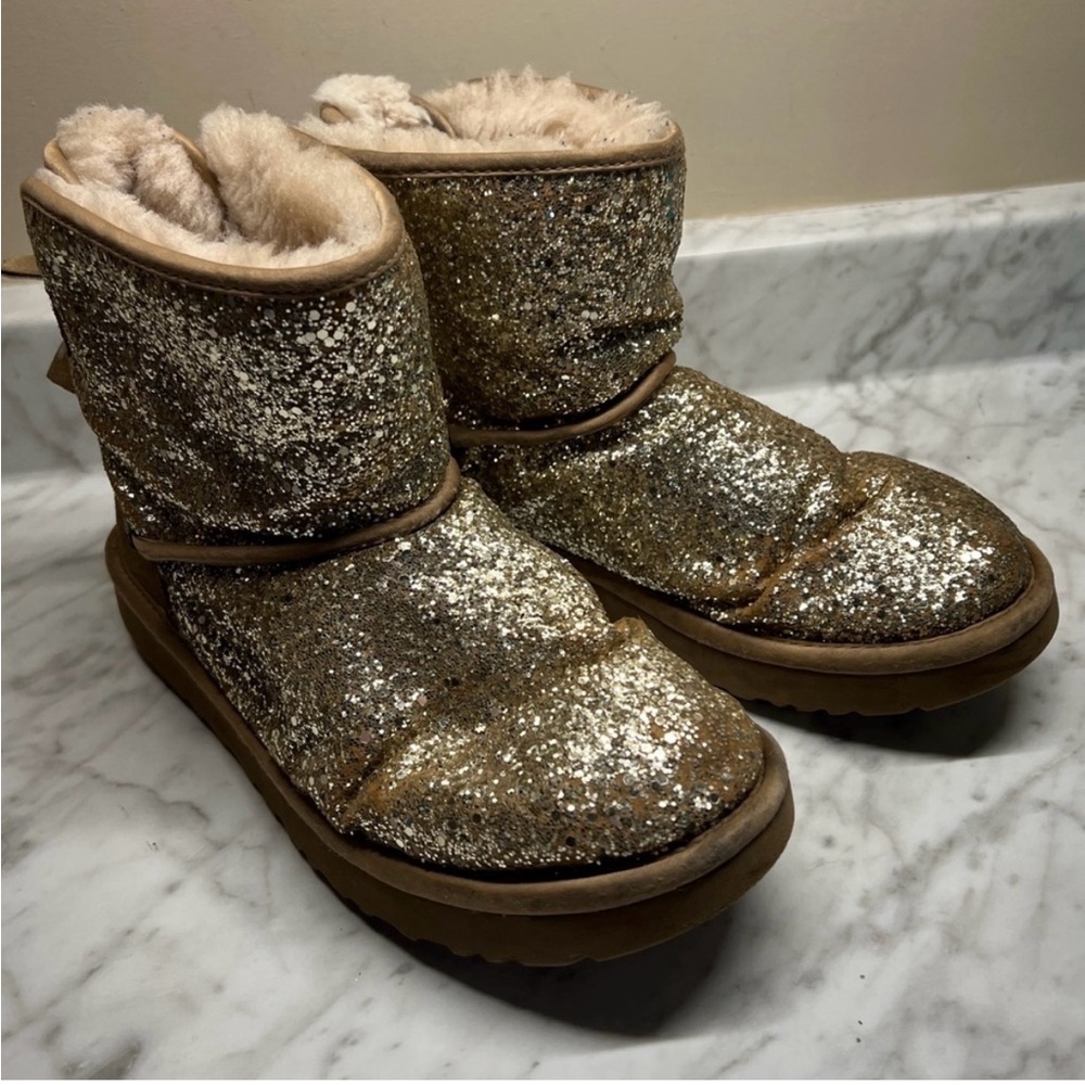 Sparkly Gold Winter Boots